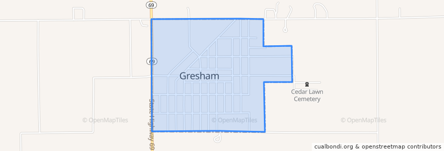 Mapa de ubicacion de Gresham.