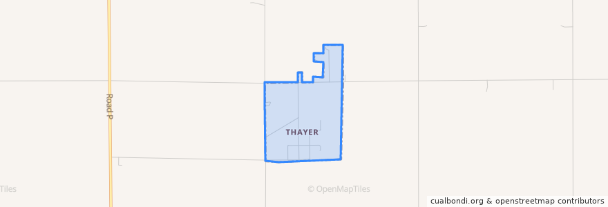 Mapa de ubicacion de Thayer.