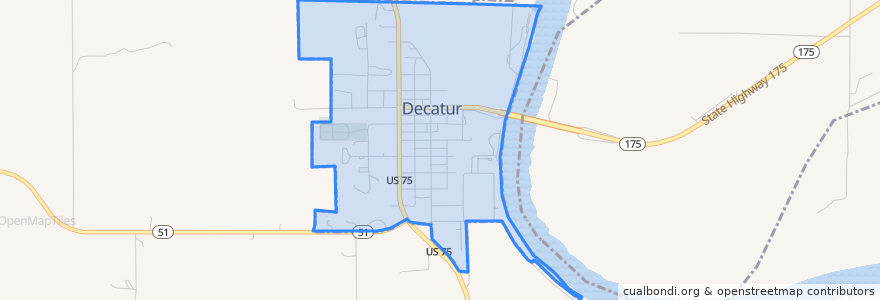 Mapa de ubicacion de Decatur.