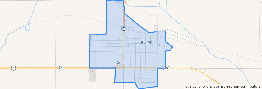 Mapa de ubicacion de Laurel.