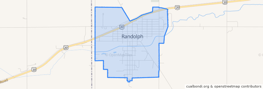 Mapa de ubicacion de Randolph.