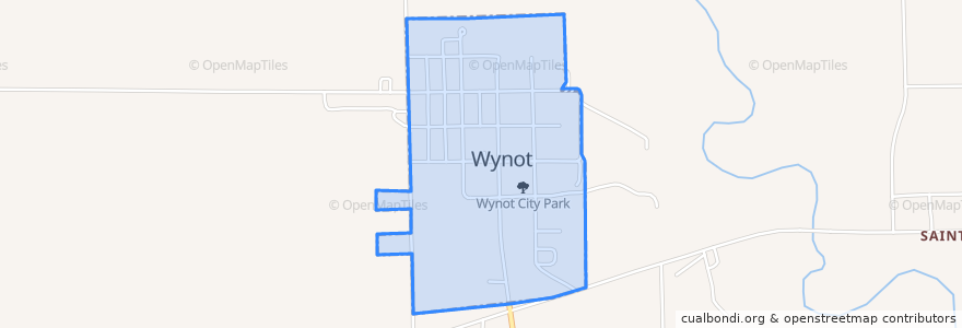 Mapa de ubicacion de Wynot.