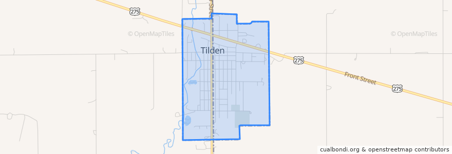 Mapa de ubicacion de Tilden.