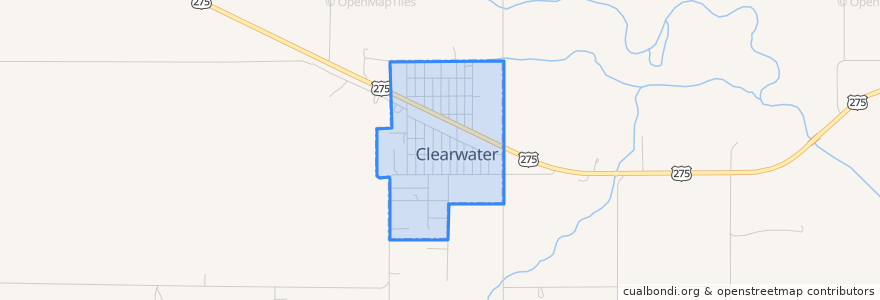 Mapa de ubicacion de Clearwater.