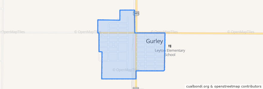 Mapa de ubicacion de Gurley.