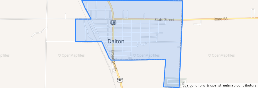 Mapa de ubicacion de Dalton.