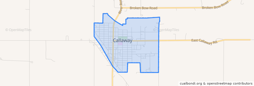 Mapa de ubicacion de Callaway.