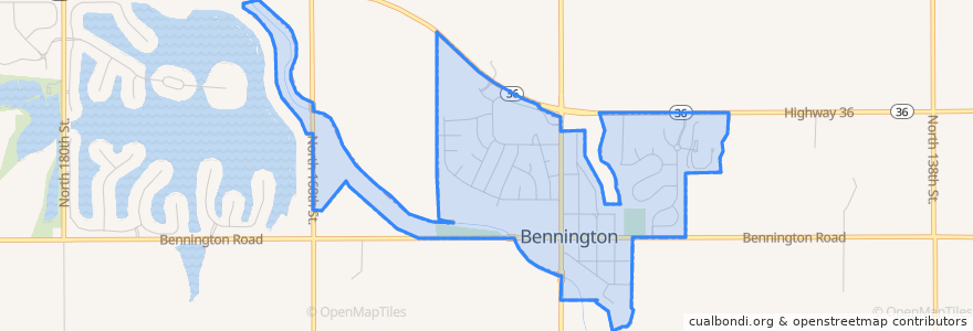 Mapa de ubicacion de Bennington.