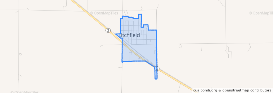 Mapa de ubicacion de Litchfield.