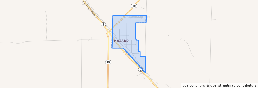 Mapa de ubicacion de Hazard.