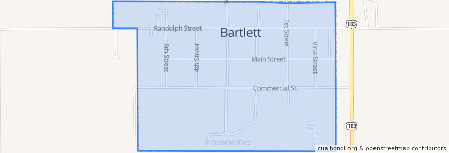 Mapa de ubicacion de Bartlett.