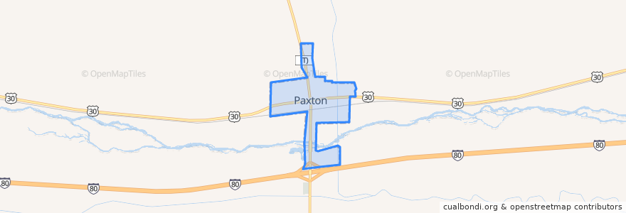 Mapa de ubicacion de Paxton.