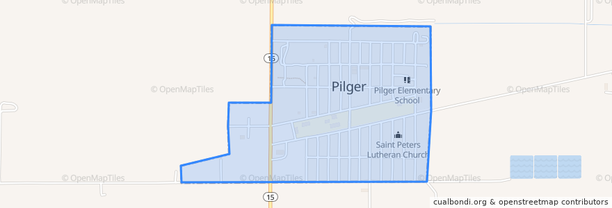 Mapa de ubicacion de Pilger.