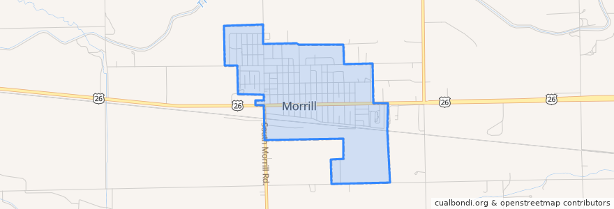 Mapa de ubicacion de Morrill.