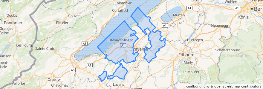 Mapa de ubicacion de District de la Broye.