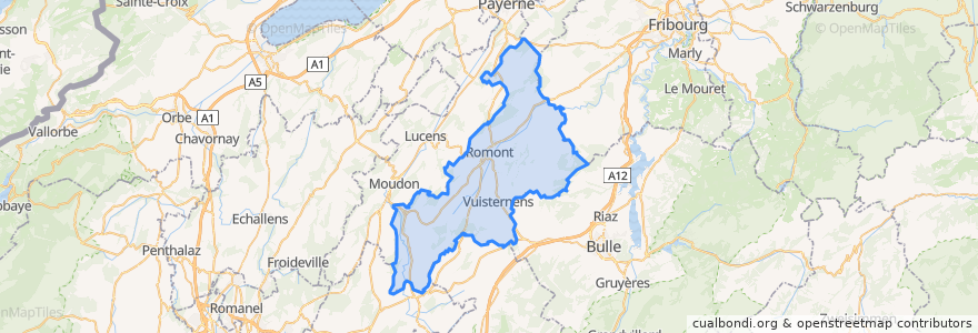 Mapa de ubicacion de District de la Glâne.