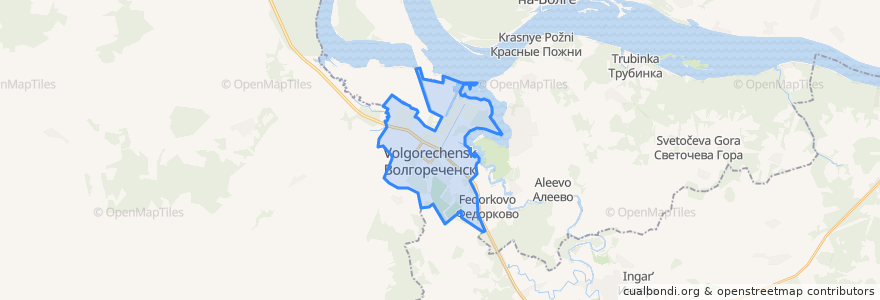 Mapa de ubicacion de Volgorechensk.