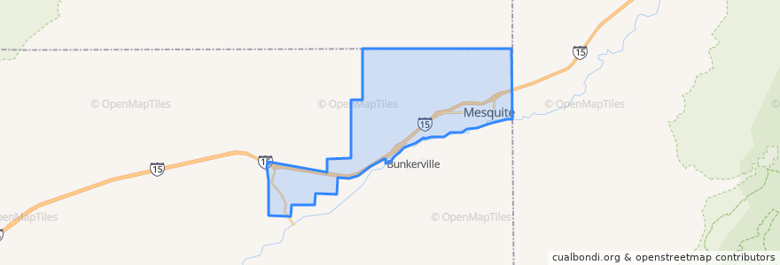 Mapa de ubicacion de Mesquite.