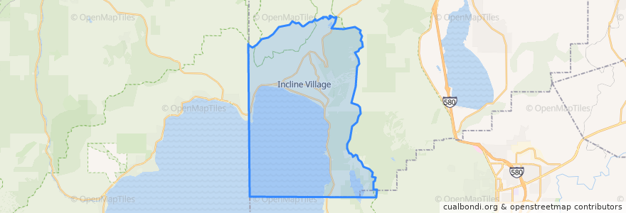 Mapa de ubicacion de Incline Village-Crystal Bay.