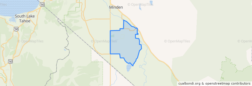 Mapa de ubicacion de Gardnerville Ranchos.