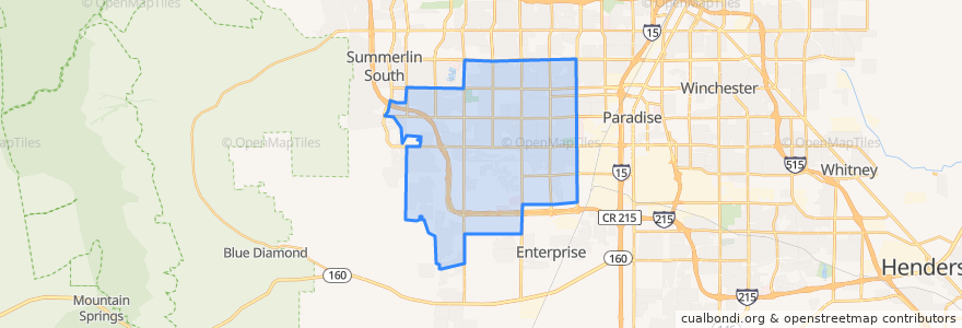 Mapa de ubicacion de Spring Valley.