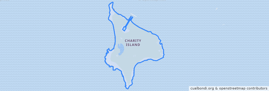 Mapa de ubicacion de Big Charity Island.