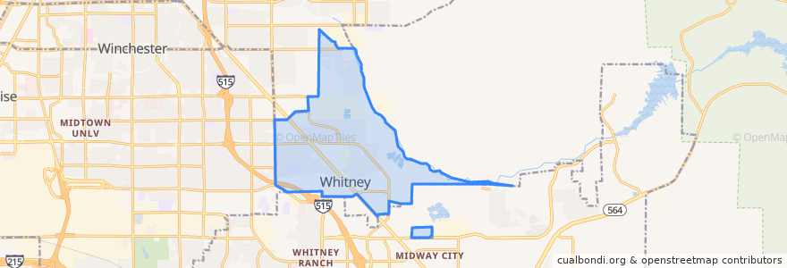 Mapa de ubicacion de Whitney.