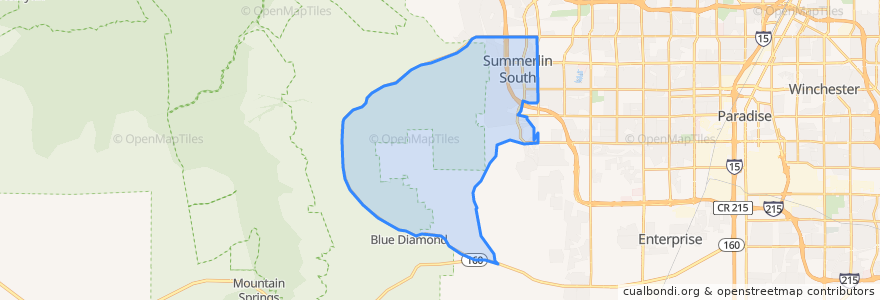 Mapa de ubicacion de Summerlin South.