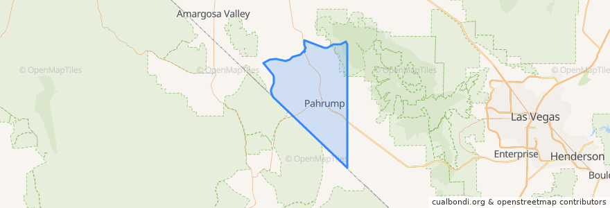 Mapa de ubicacion de Pahrump.