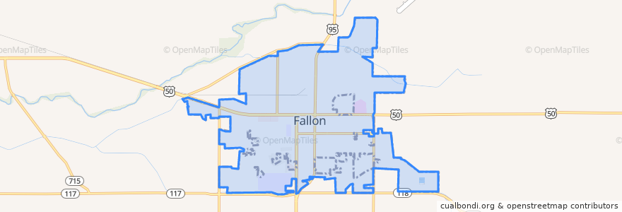 Mapa de ubicacion de Fallon.