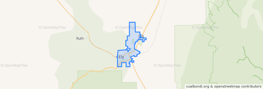 Mapa de ubicacion de Ely.