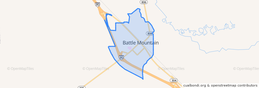 Mapa de ubicacion de Battle Mountain.