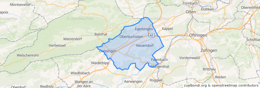 Mapa de ubicacion de Bezirk Gäu.