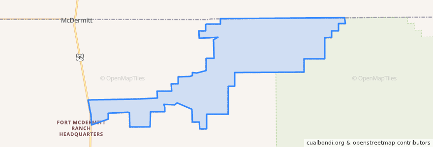 Mapa de ubicacion de McDermitt.