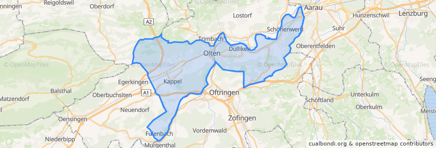 Mapa de ubicacion de Bezirk Olten.