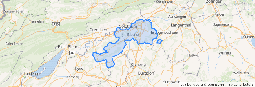 Mapa de ubicacion de Amtei Bucheggberg-Wasseramt.