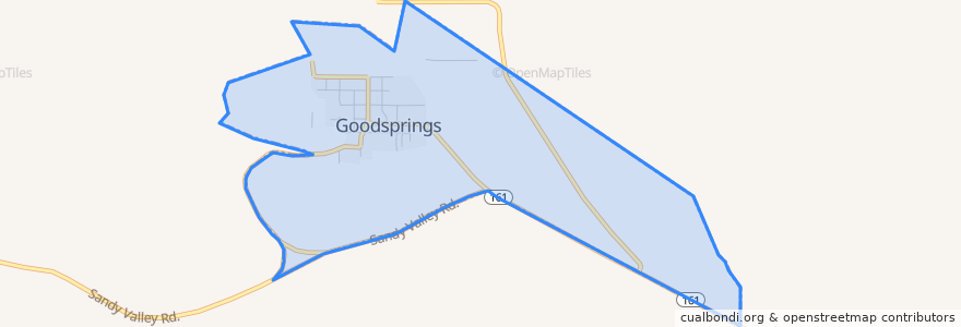 Mapa de ubicacion de Goodsprings.