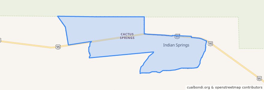 Mapa de ubicacion de Indian Springs.