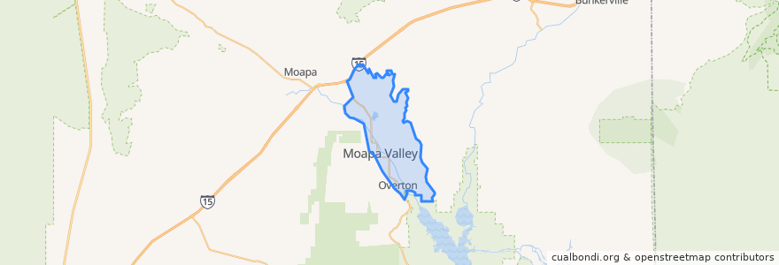 Mapa de ubicacion de Moapa Valley.