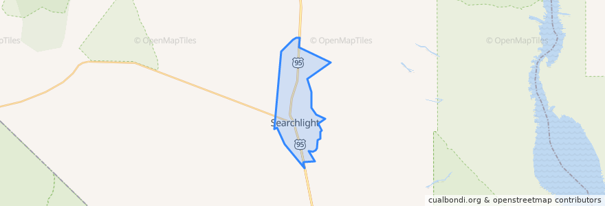 Mapa de ubicacion de Searchlight.