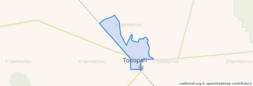 Mapa de ubicacion de Tonopah.