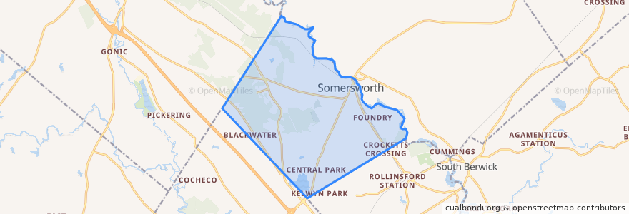 Mapa de ubicacion de Somersworth.