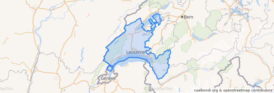 Mapa de ubicacion de Vaud.