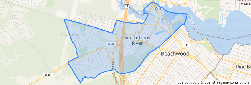 Mapa de ubicacion de South Toms River.