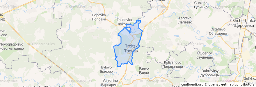 Mapa de ubicacion de городской округ Троицк.