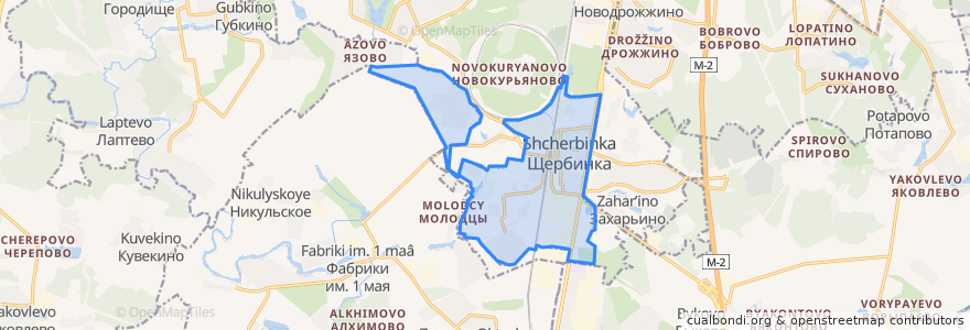 Mapa de ubicacion de городской округ Щербинка.