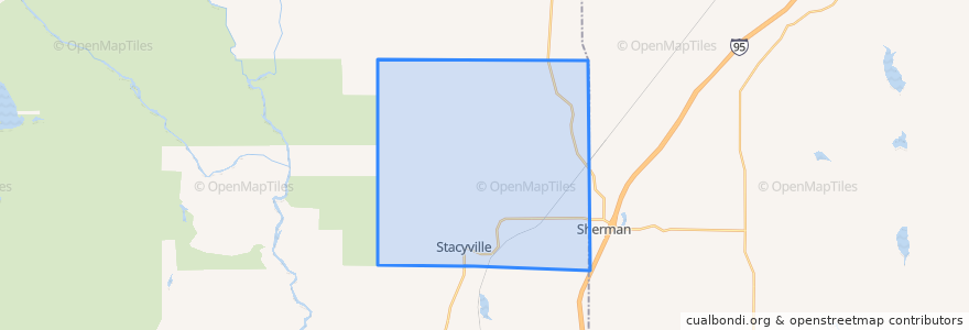 Mapa de ubicacion de Stacyville.