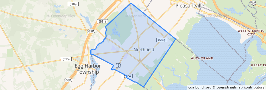 Mapa de ubicacion de Northfield.