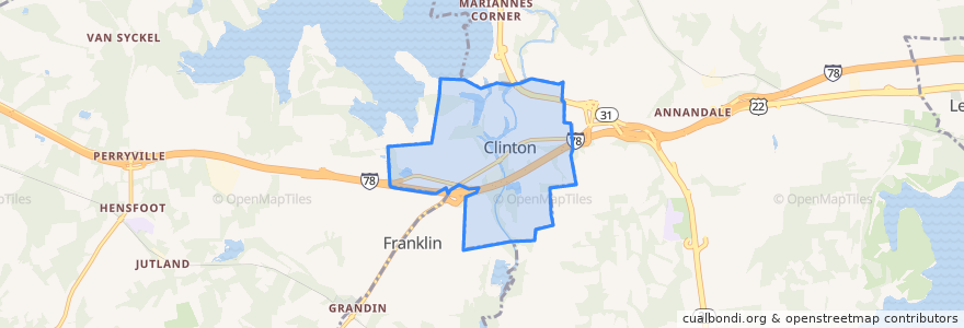 Mapa de ubicacion de Clinton.