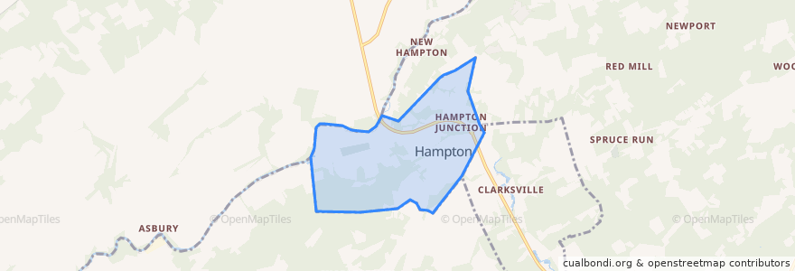 Mapa de ubicacion de Hampton.